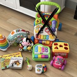 Toys: VTech, Fisher Price, Baby Einstein