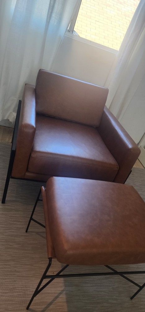 Faux Leather Accent Chair