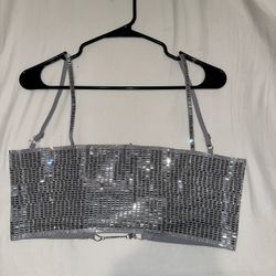 Silver Crop Top