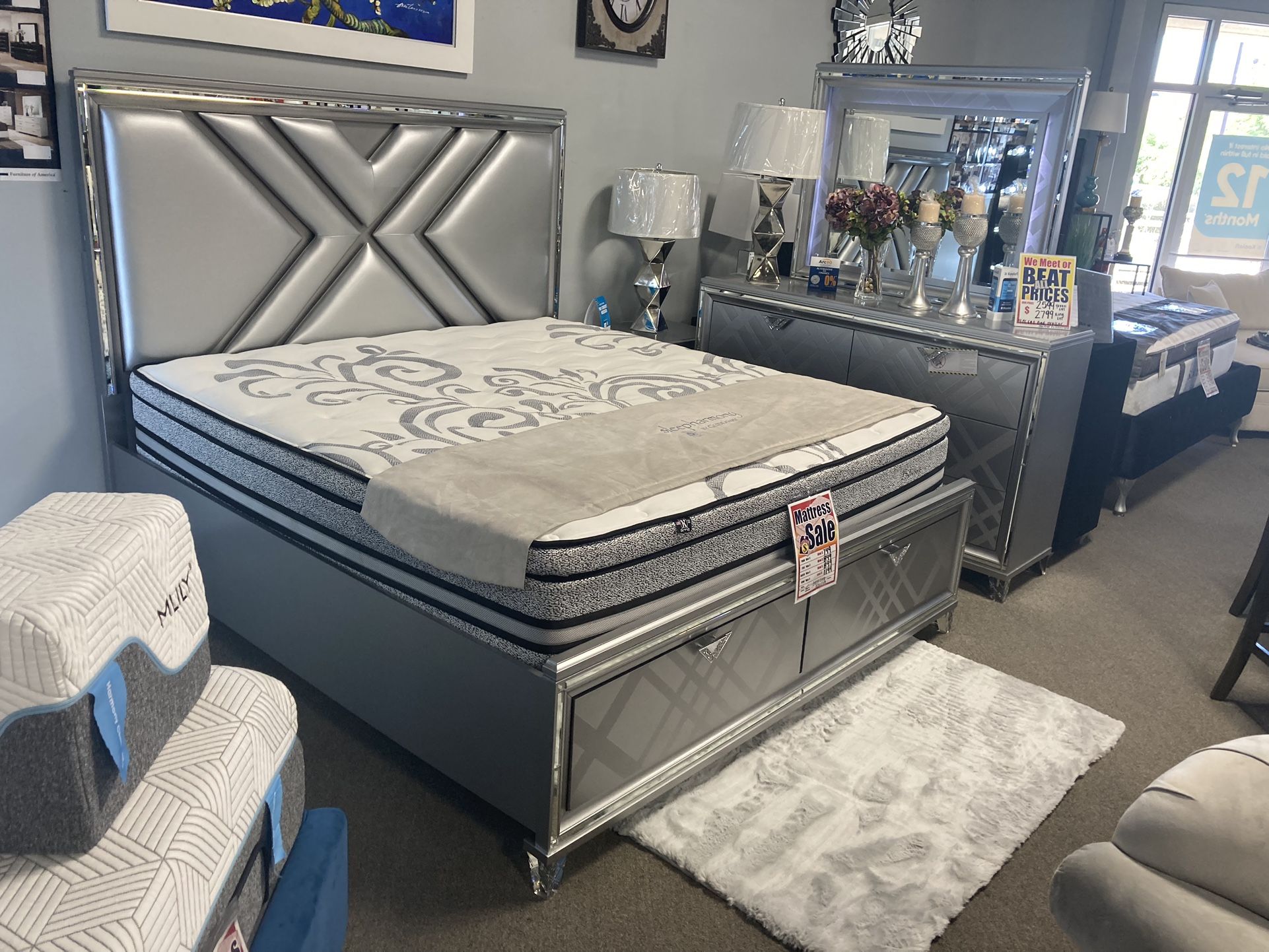 Stunning Bedroom Set $2,399! Led Lights! 😃🩷
