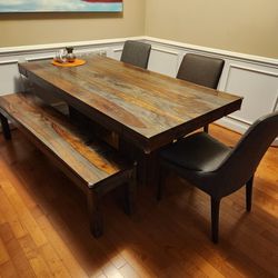 Wooden Dining Table AND BENCH