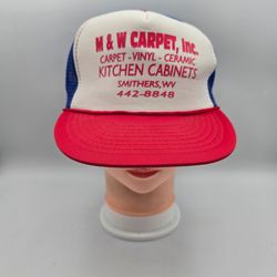 Vintage Nissin M&W Carpet Inc. Smithers West Virginia Trucker Adj. SnapbackHat