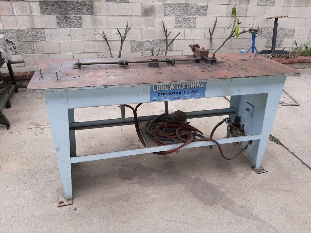 LUBOW  PNEUMATIC  AIR  TABLE  BENDER  MACHINE  1/2"  INCH  CAPACITY  DOBLE  STOP 