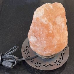 🔅 Himalayan Pink Salt Crystal Light, Plug with Switch, Copper Stand (new)