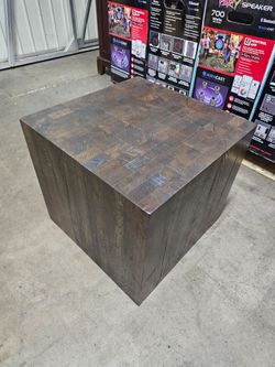 Solid Wood Cube Accent Table