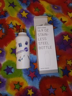 16.9oz White stainless water bottle