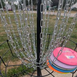 MVP Disc Golf Basket With Discs