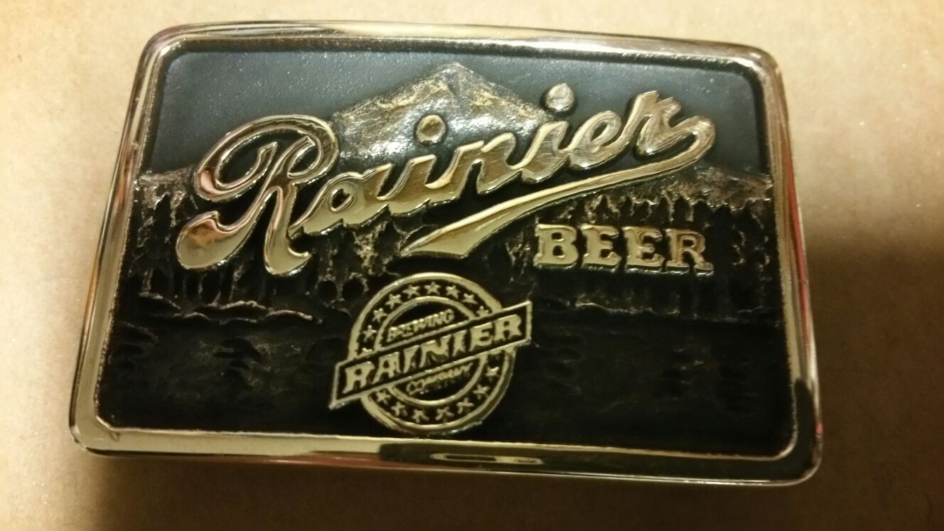 Rainier beer belt buckle