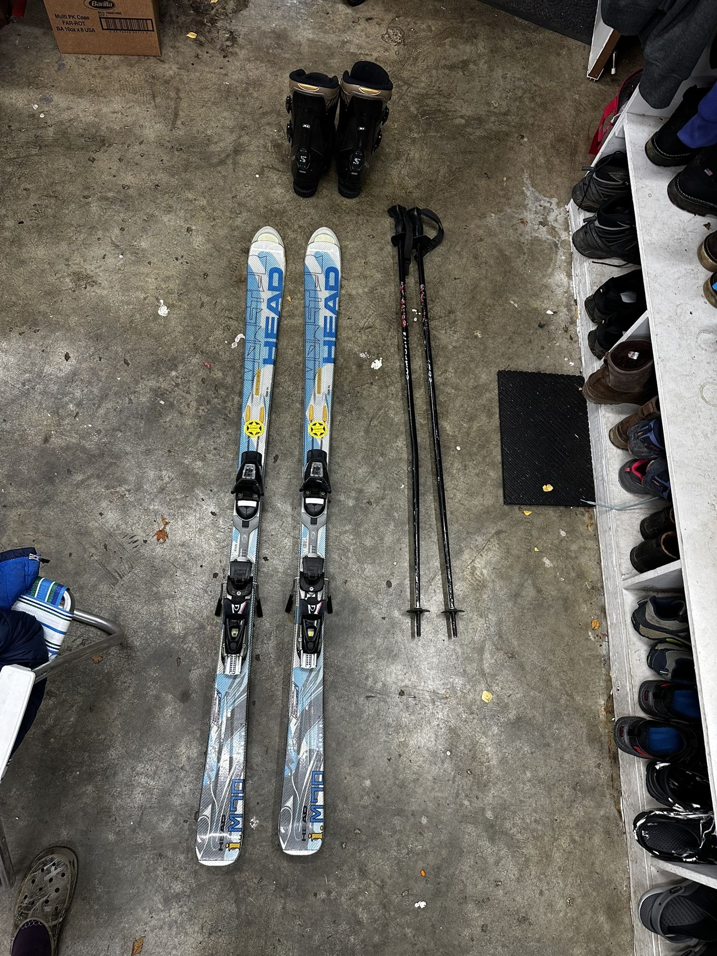 Women’s Size 9.5 Skis, Boots, And Poles