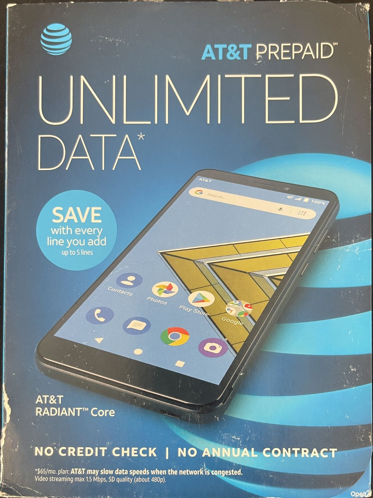 AT&T Prepaid AT&T Radiant Core 16gb Prepaid Smartphone
