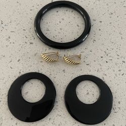 Black Onyx Bracelet & Earrings Set