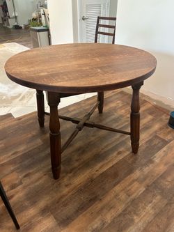 Antique Danish wood table with extension