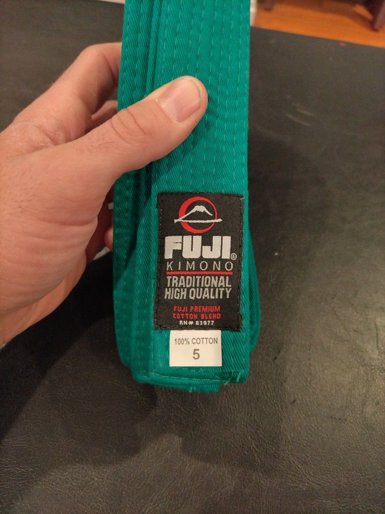 Fuji Kimono Premium Cotton Blend Judo Green Belt Size 5