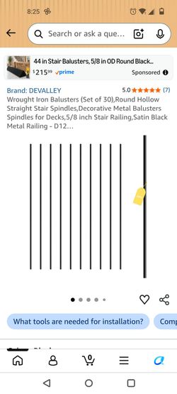 30 wrought iron balusters round hollow straight stair spindles