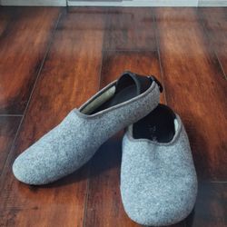 Mahabis Gray Wool Felt Slippers EU 39 Women's Minimalist House Shoes