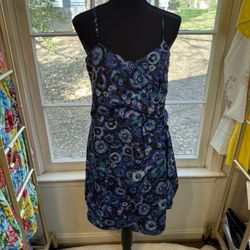 LC Lauren Conrad Blue/Green Floral print Dress Size 12 