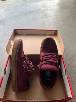 Vans dark red Color shoes size men 10.0