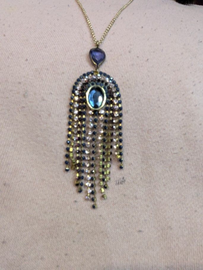 Cascading Rainbow Gemstone Necklace