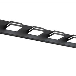 0644: NEW SineRise LED Modern Bathroom Vanity Light Fixtures (6-Light, 48-Inch, Dimmable), Matte Black Modern Acrylic Bathroom Wall Lighting Fixtures 