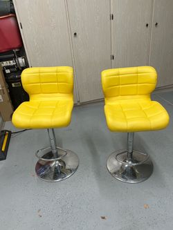 Yellow bar stool chairs