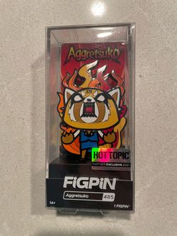 Aggretsuko Flames FiGPiN *MINT LOCKED* Hot Topic Exclusive 485 Pin Rage Anime Pins