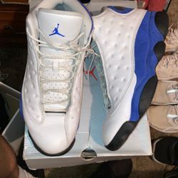 Jordan 13 White- Hyper Royal Black Size 10.5M