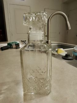 Vintage Glass Liquor Decanter / Whiskey Bottle with Stopper