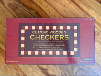 ♟️Like-New Barnes & Noble Classic Wooden Checkers Set All Wood