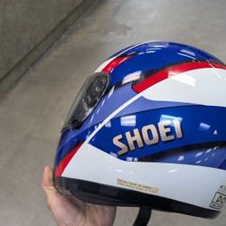 Vintage Shoei Motorcycle Helmet 90s Retro Like Wayne Rainey Motor Cycle Med/ Large Red White Blue USA 