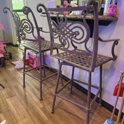 Metal Ornate Barstools - Great condition 