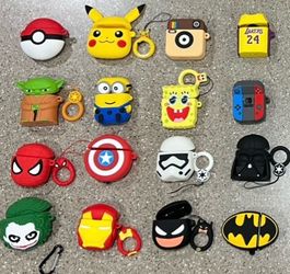 Brand new silicone character cases for AirPods 1st & 2nd Generation.