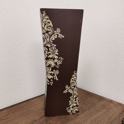 Flowered Modern Large Wooden Vase