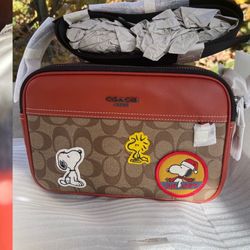 NWT Coach X Peanuts Graham Crossbody In Signature Canvas With Patches CE746 $398