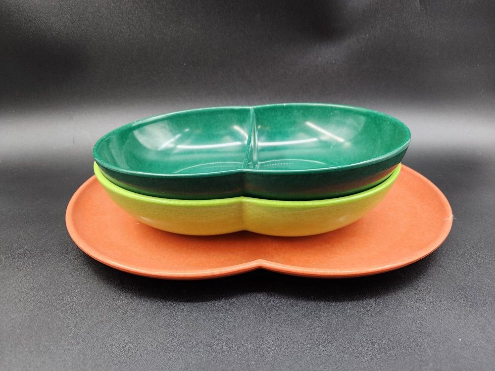 Vintage 60s Branchell Color Flyte Serving Set Of 3