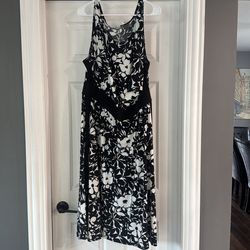 Chaus floral print sleeveless long dress