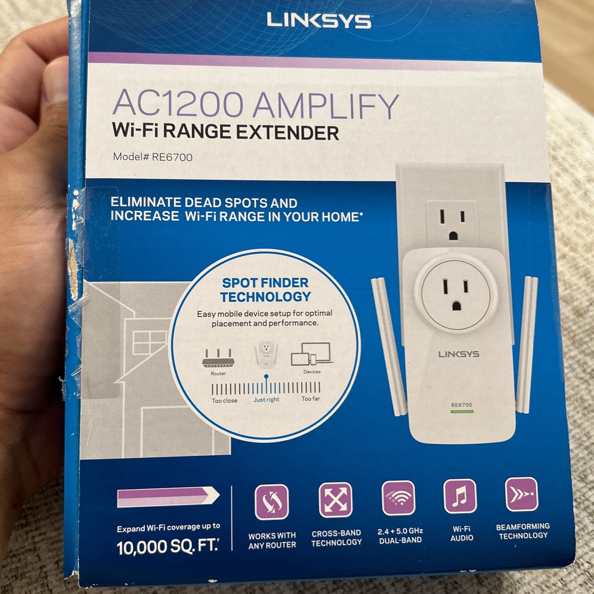 Linksys Wi-fi Range Extender AC 1200 Amplify Model RE6700