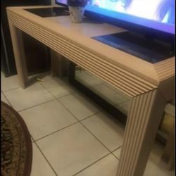 Wood And Glass Sofa Table 