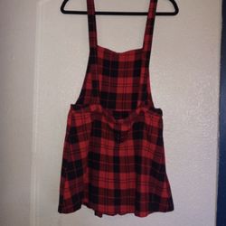 Black And Red Plaid Overall Skirt