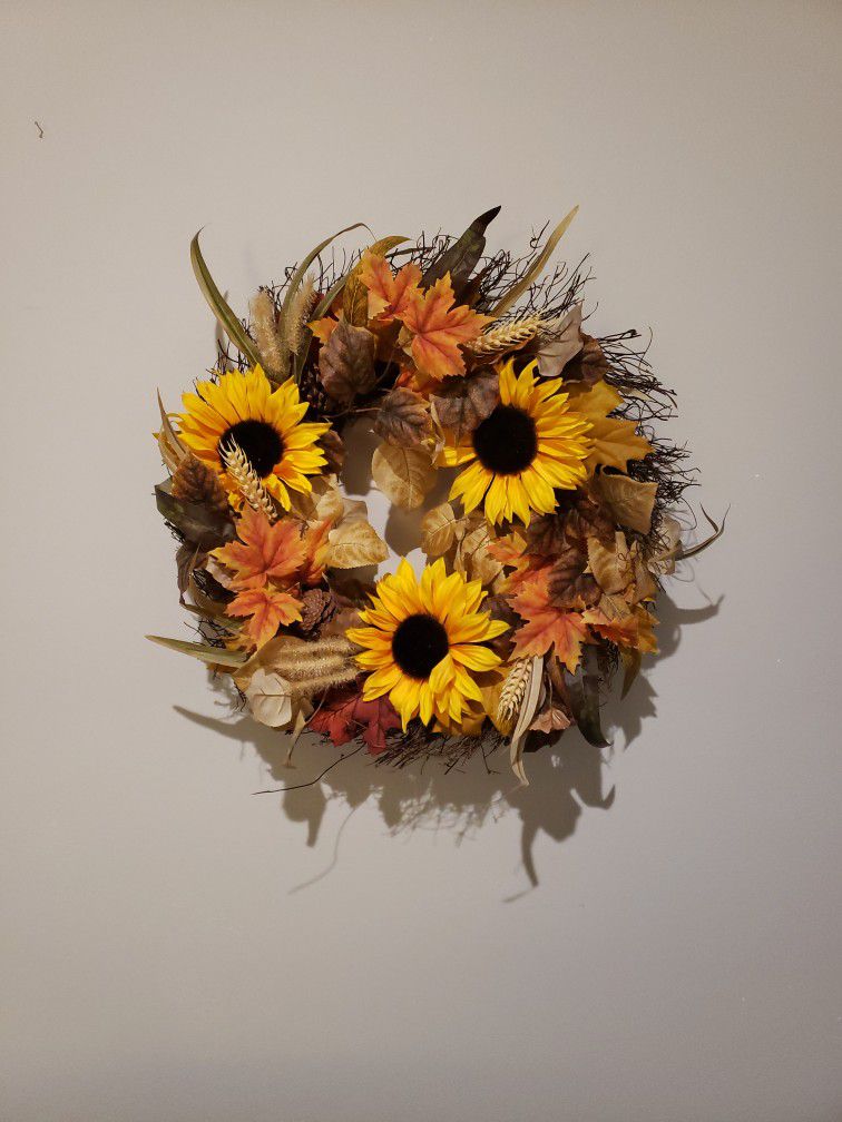 Wreath Door Decoration Sunflowers Fall 