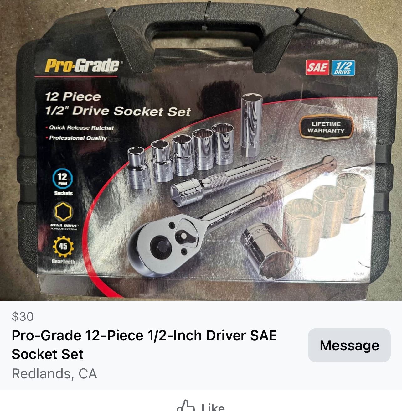 Pro Grade Socket Set In Carry Case