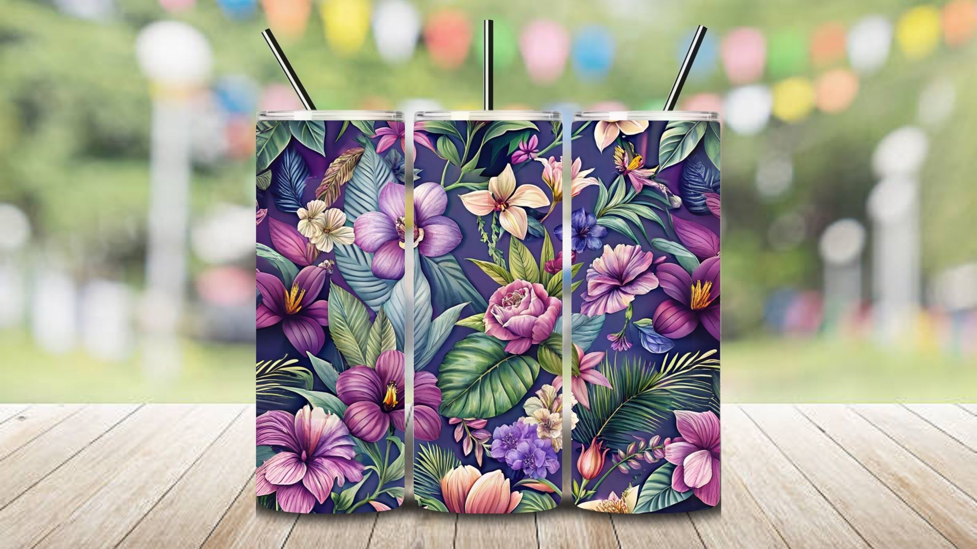 Floral 20 Oz Tumblers