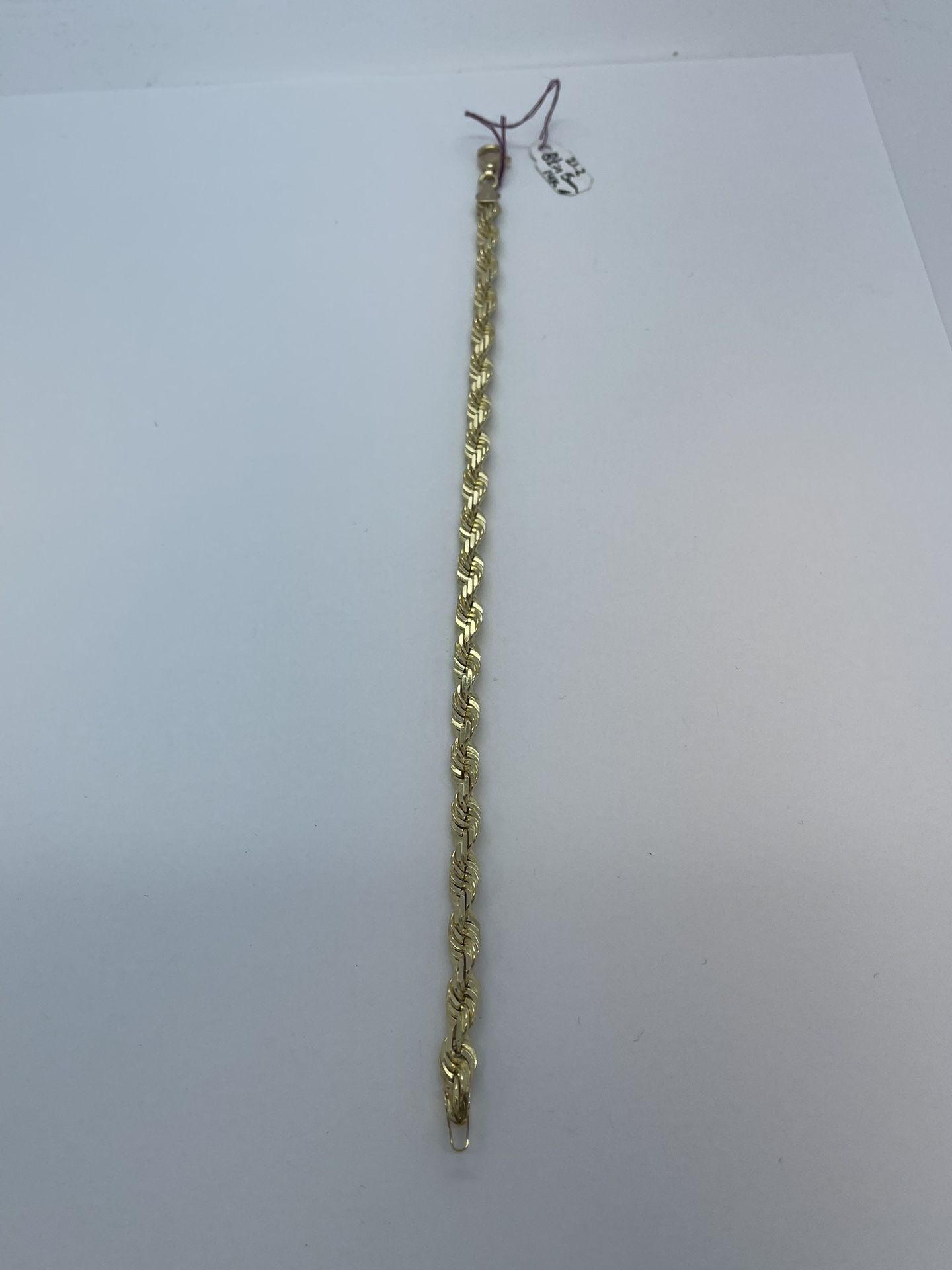14K Gold Rope Bracelet New 