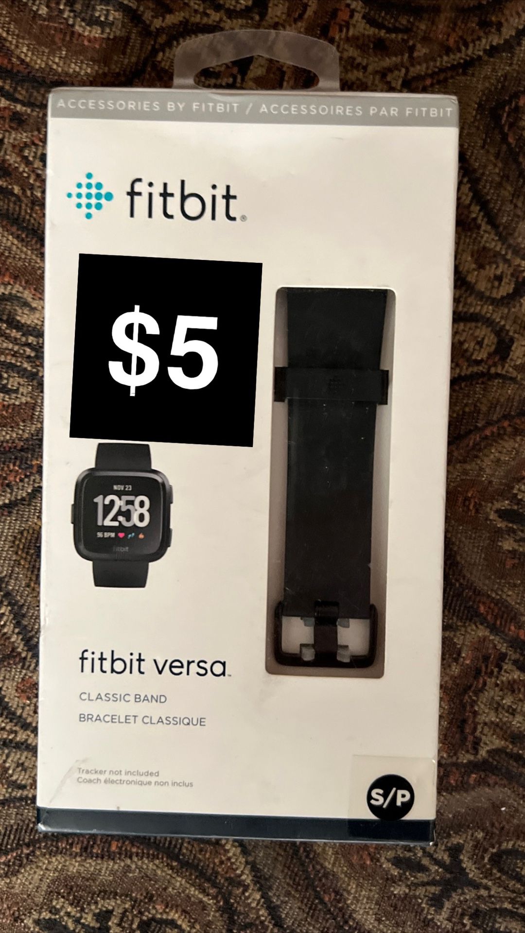 FITBIT Versa Smart Watch Tracker Classic Band/Bracelet Black Size S/Small NEW!