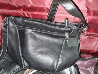Black Leather Crossbody Bag 