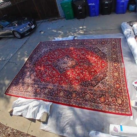 10'3" X 13'3" Red Kashan Persian Rug - Excellent Condition 