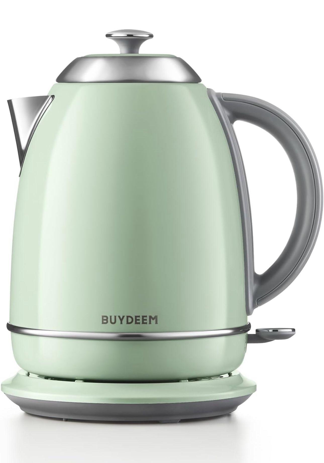 BUYDEEM K640 Stainless Steel Electric Tea Kettle with Auto Shut-Off and Boil Dry Protection, 1.7 Liter Cordless Hot Water Boiler with Swivel Base, 144
