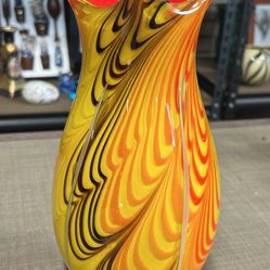 Murano fratell tosa millefiori art glass vase 11” tall by 6” round 