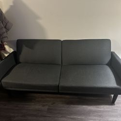 Grey Foldable Loveseat Couch-Bed(ish)