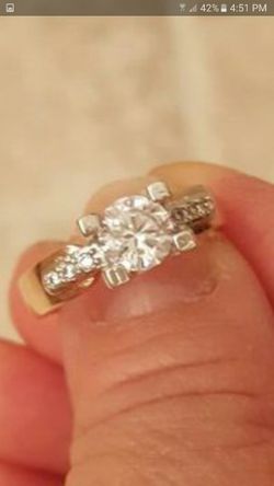 Gold.plated engagement ring size5