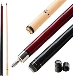 ZOKUE Break Cue Pool Cue Pool Stick Heavy Hitter Canadian Hard Rock Maple Shaft Hard Tip 2-Piece Billiards Material: The shaft of this break cue is ma
